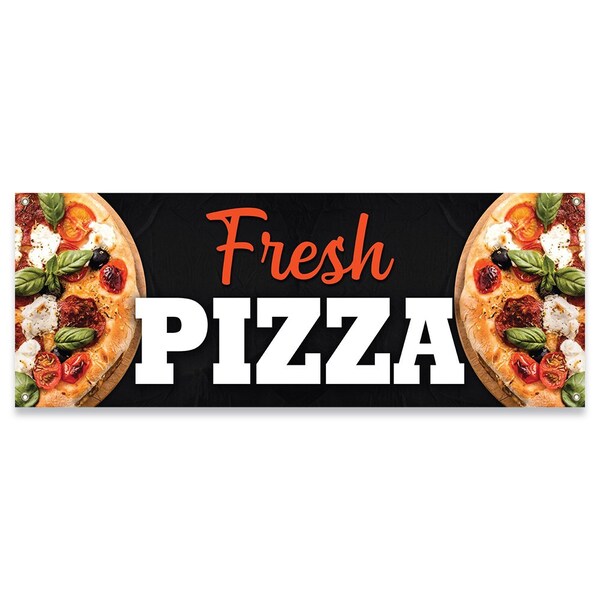 Signmission Fresh Pizza Banner Concession Stand Food Truck Single Sided B-30065 - main